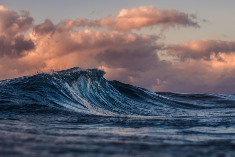 Ocean waves at sunset
